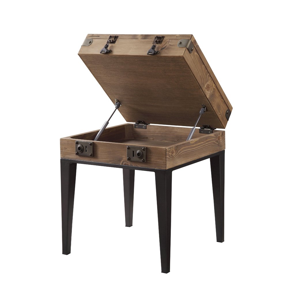 Kolin Accent Table Rustic Oak & Matte Gray. Picture 6