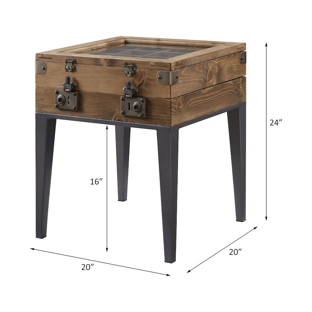 Kolin Accent Table Rustic Oak & Matte Gray. Picture 7
