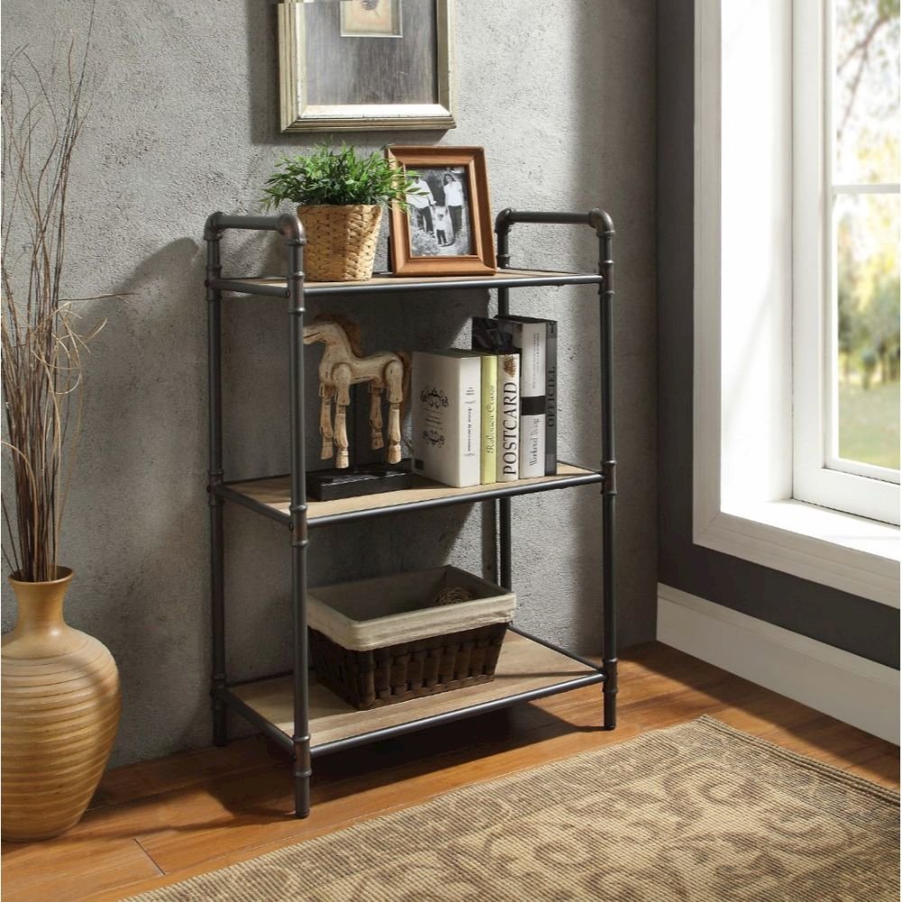 Itzel BookShelf Antique Oak & Sandy Gray. Picture 5