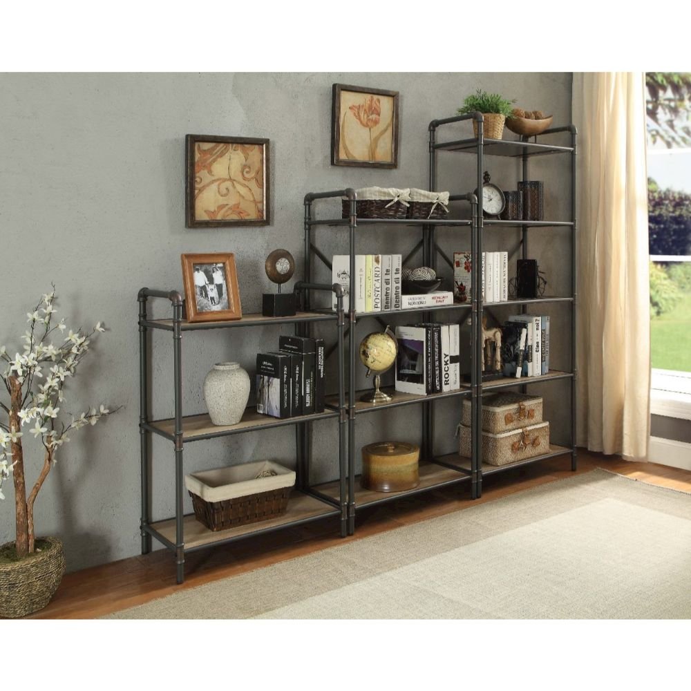 Itzel BookShelf Antique Oak & Sandy Gray. Picture 6