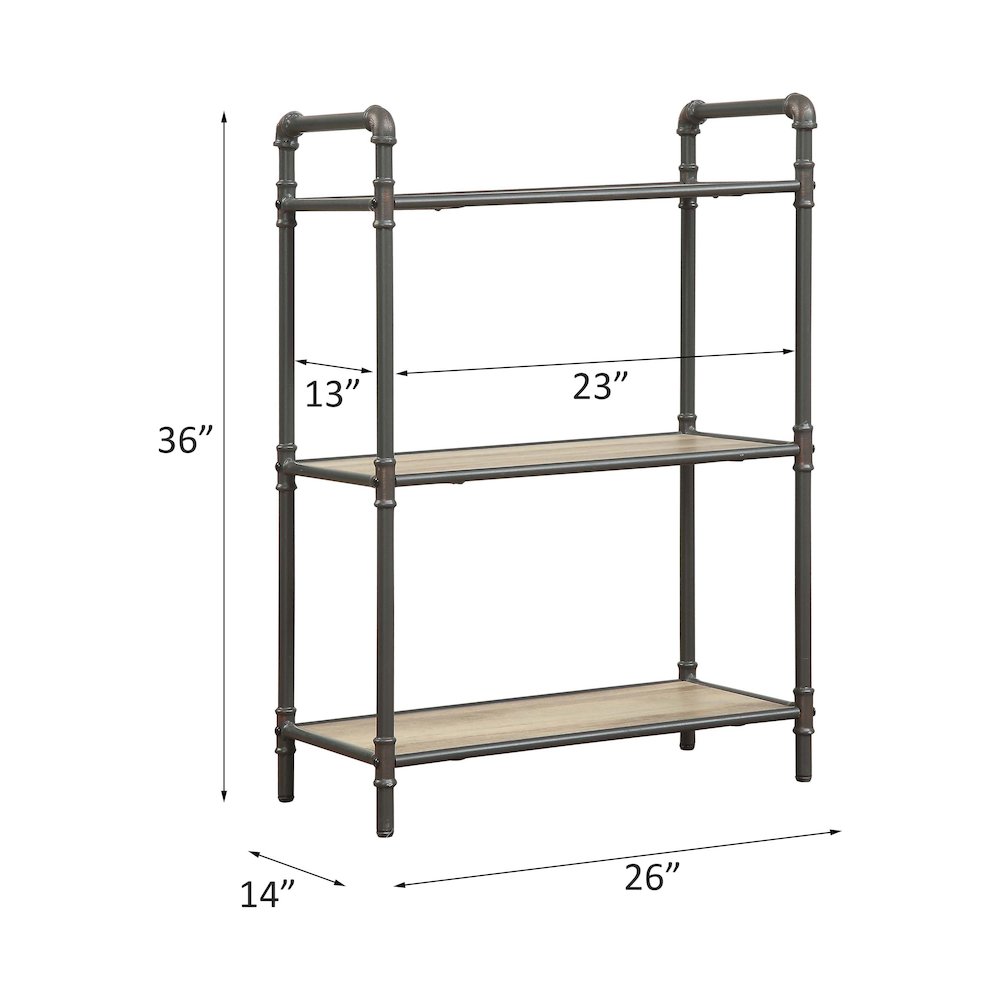 Itzel BookShelf Antique Oak & Sandy Gray. Picture 7