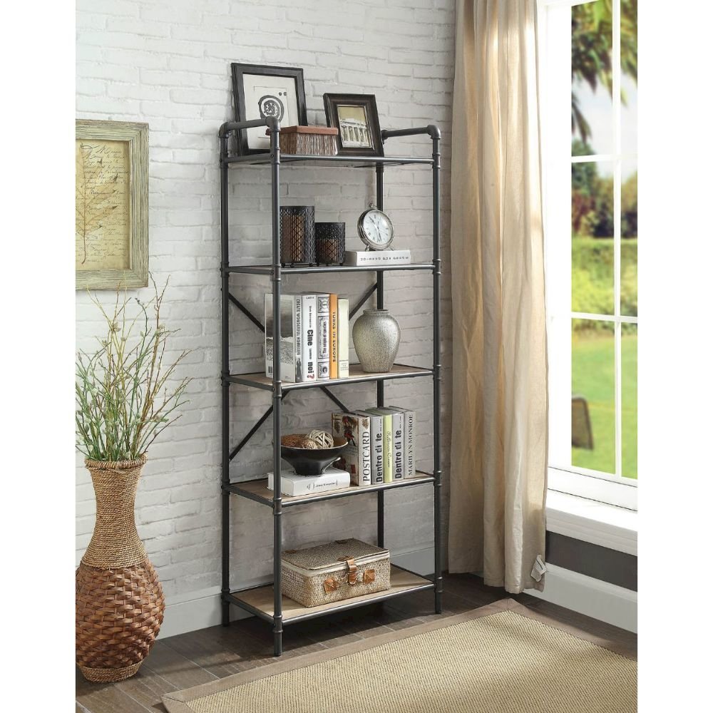 Itzel BookShelf Antique Oak & Sandy Gray. Picture 6