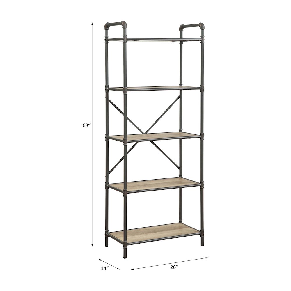 Itzel BookShelf Antique Oak & Sandy Gray. Picture 7