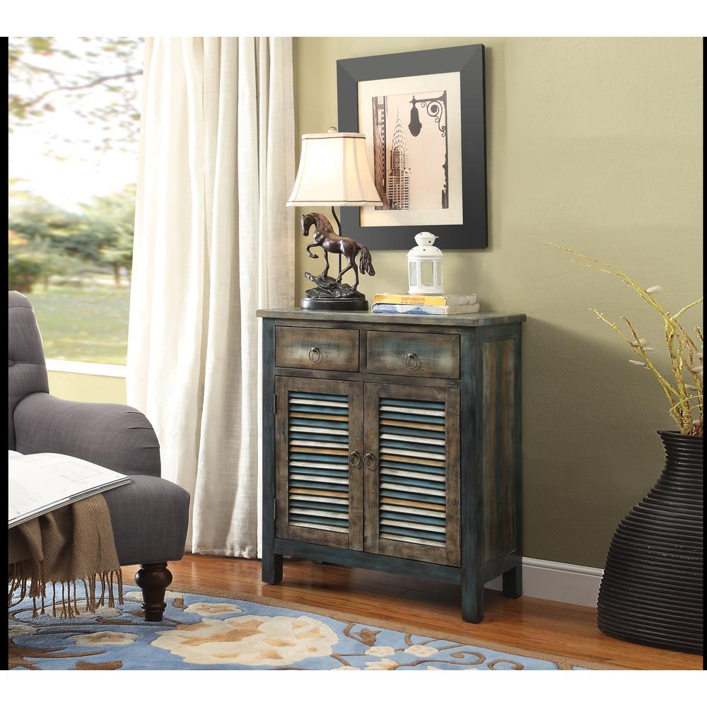 Glancio Console Table Antique Oak & Teal. Picture 1