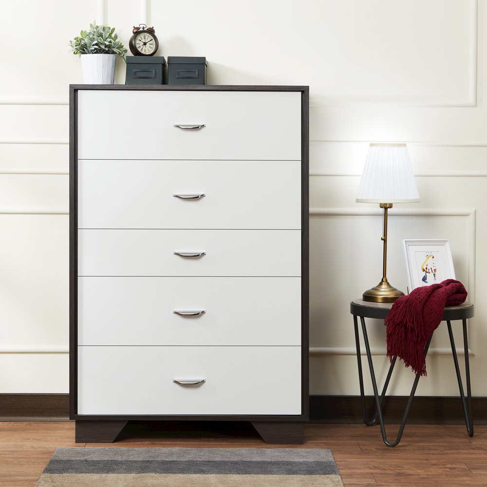 Eloy Chest White & Espresso. Picture 1