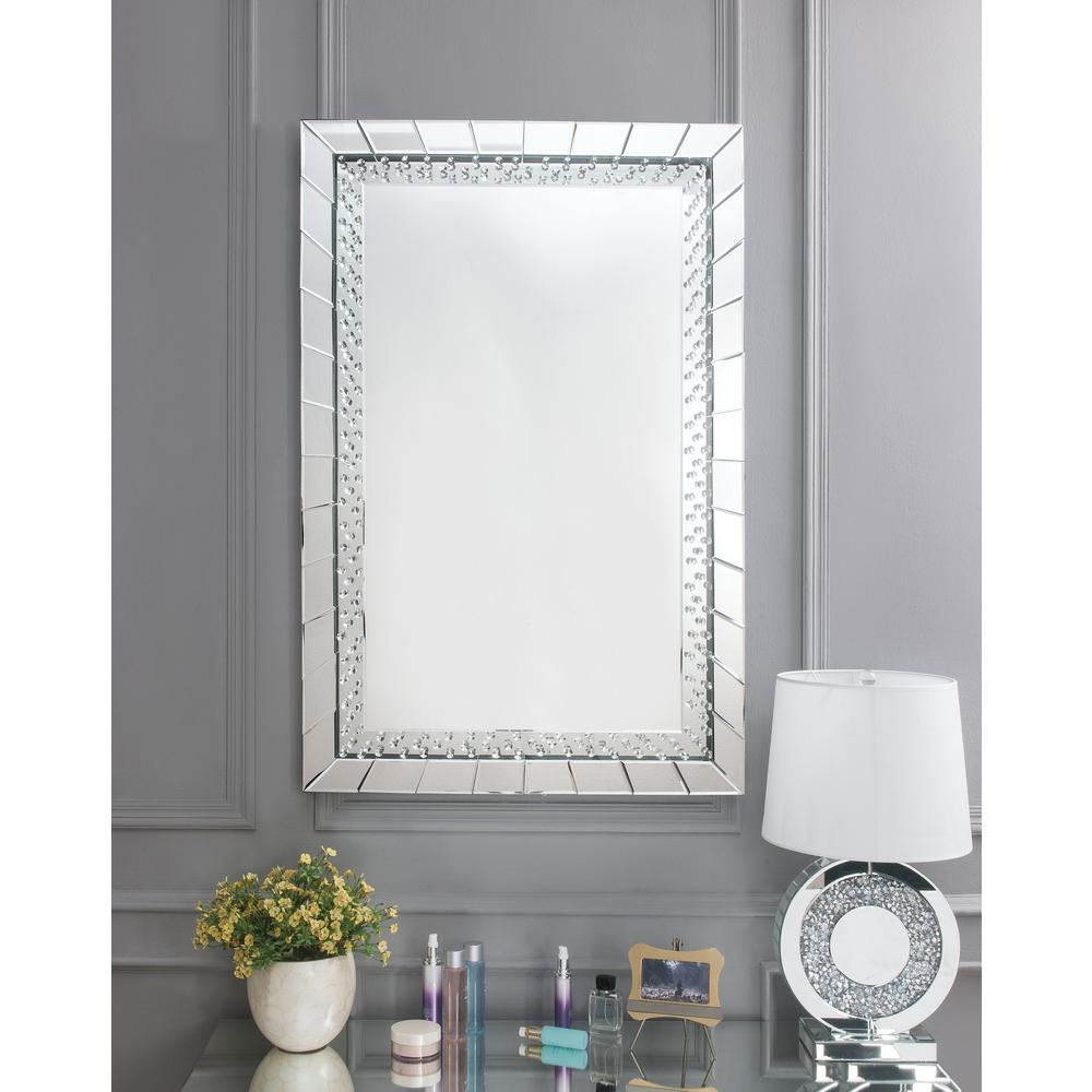 Nysa Accent Mirror Mirrored & Faux Crystals. Picture 9