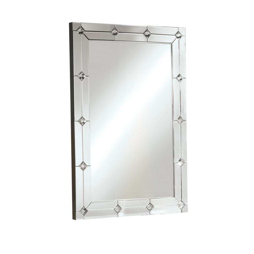 Hessa Accent Mirror Mirrored & Faux Rhinestones. Picture 1