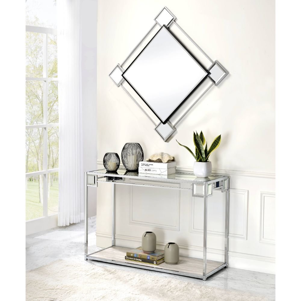 Asbury Accent Mirror Mirrored & Chrome. Picture 4