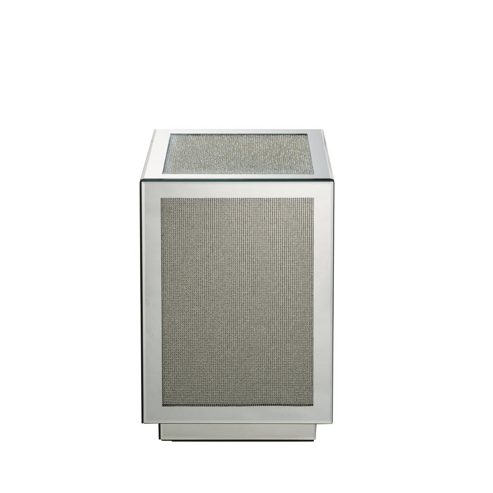 Noralie Accent Table Mirrored & Faux Diamonds. Picture 2