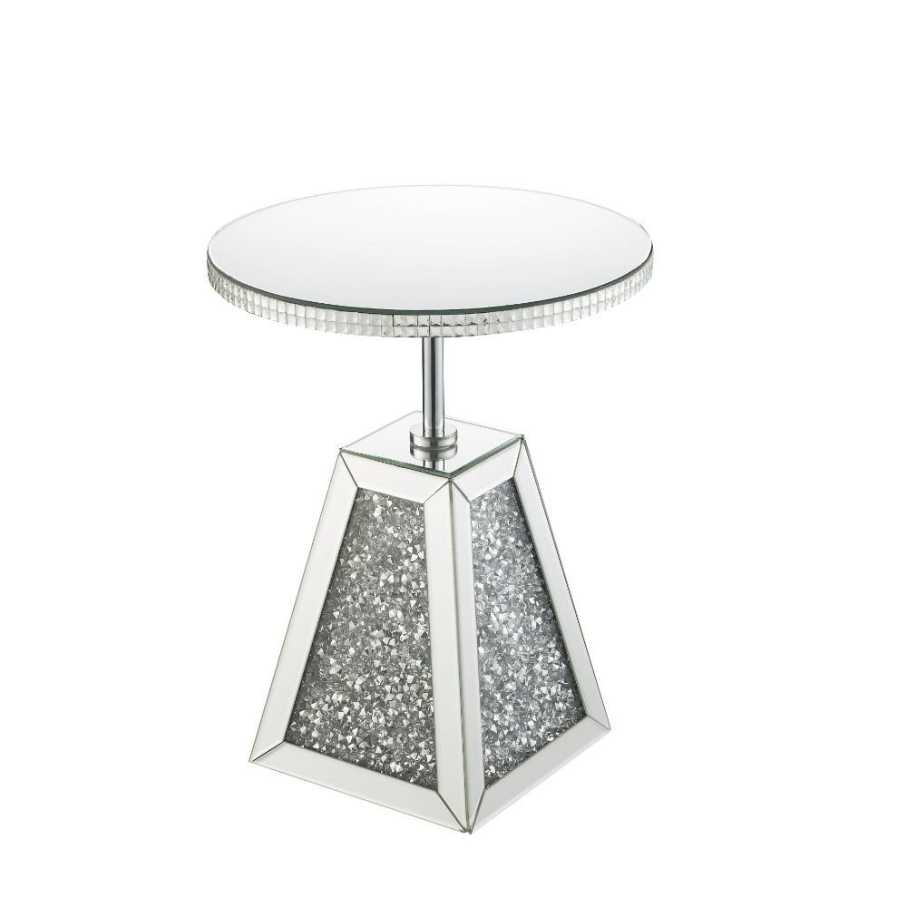 Noralie Accent Table Mirrored & Faux Diamonds. Picture 1