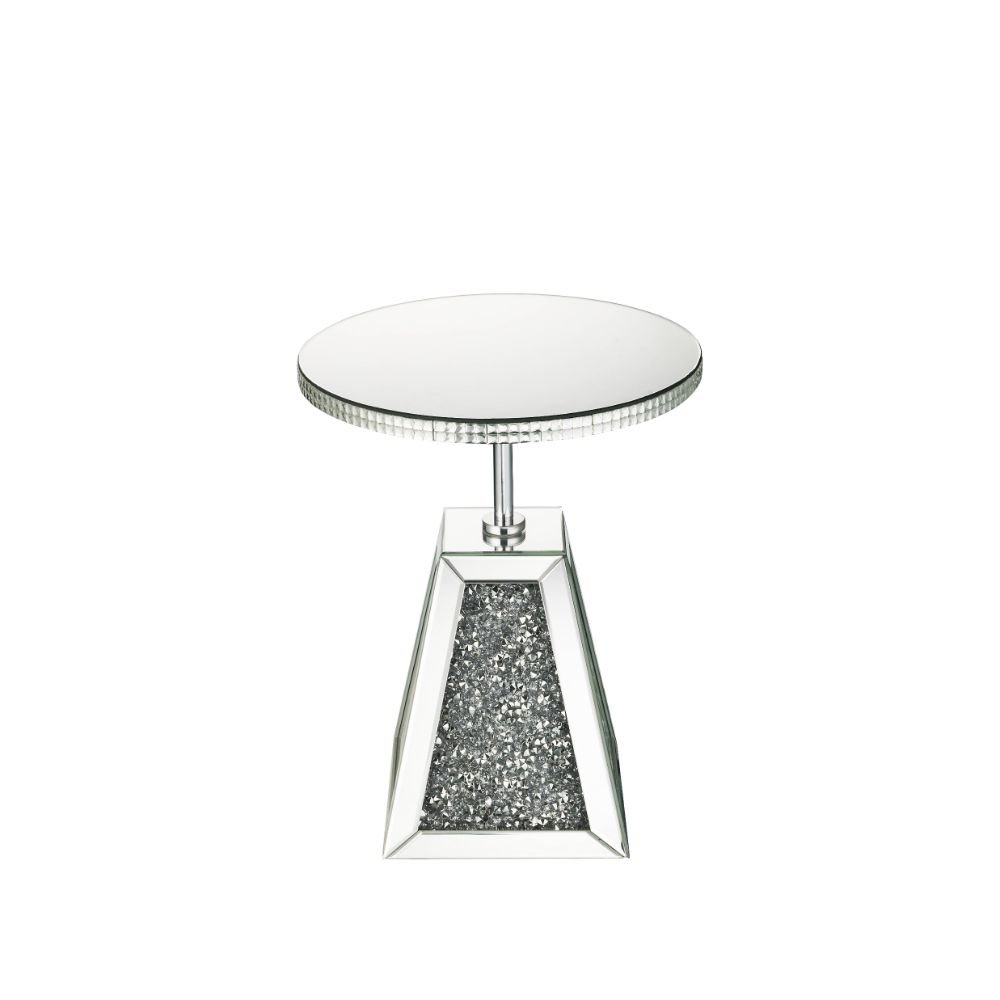 Noralie Accent Table Mirrored & Faux Diamonds. Picture 2