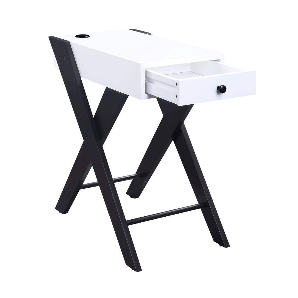 Fierce Accent Table w/USB Port White & Black. Picture 3