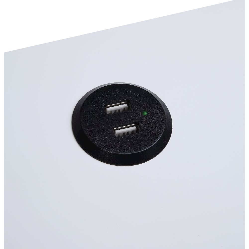 Fierce Accent Table w/USB Port White & Black. Picture 4