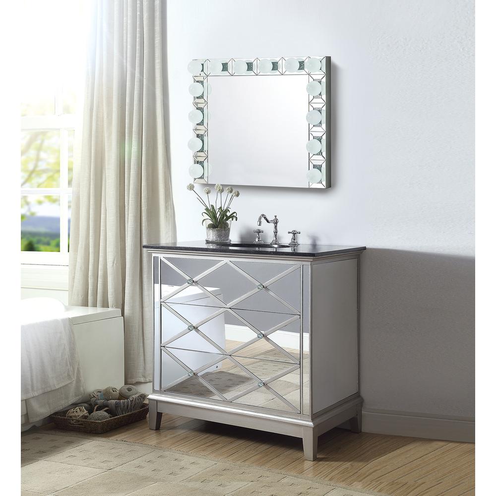 Noralie Accent Mirror Mirrored & Faux Diamonds. Picture 3