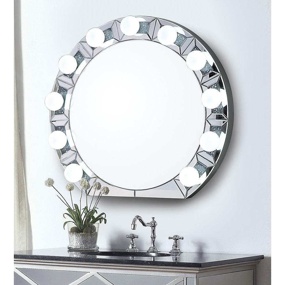 Noralie Accent Mirror Mirrored & Faux Diamonds. Picture 4