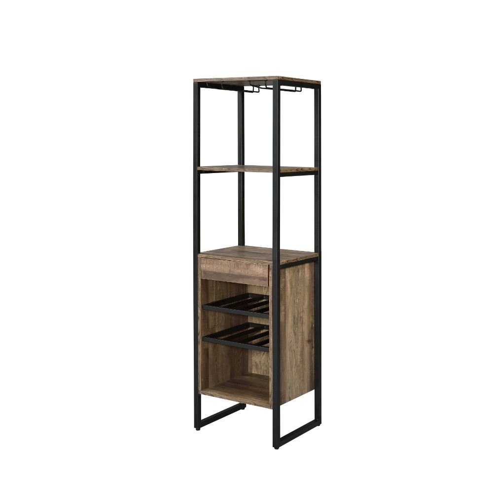 Narik Wine Rack Weathered Oak. Picture 1