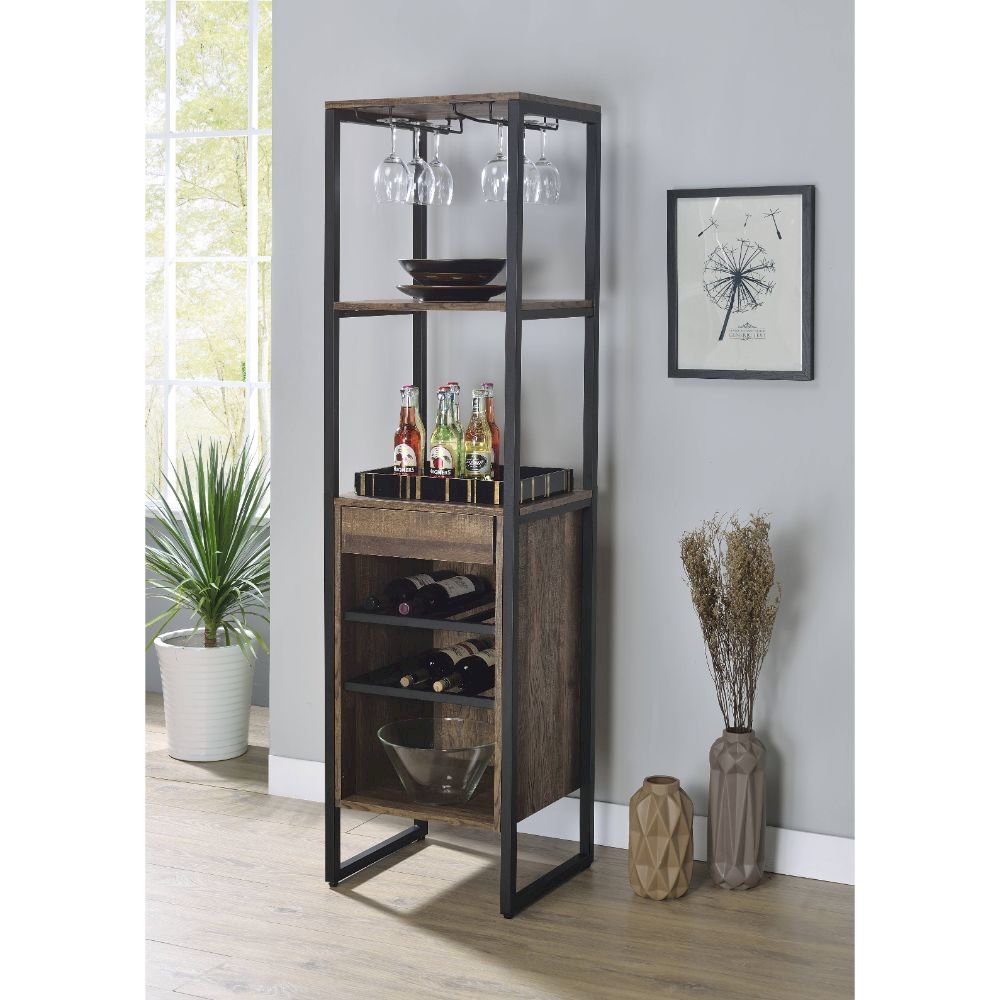 Narik Wine Rack Weathered Oak. Picture 4