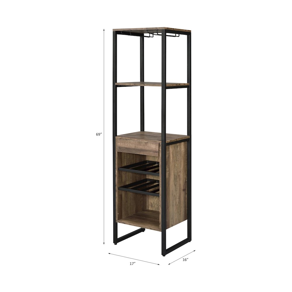 Narik Wine Rack Weathered Oak. Picture 5