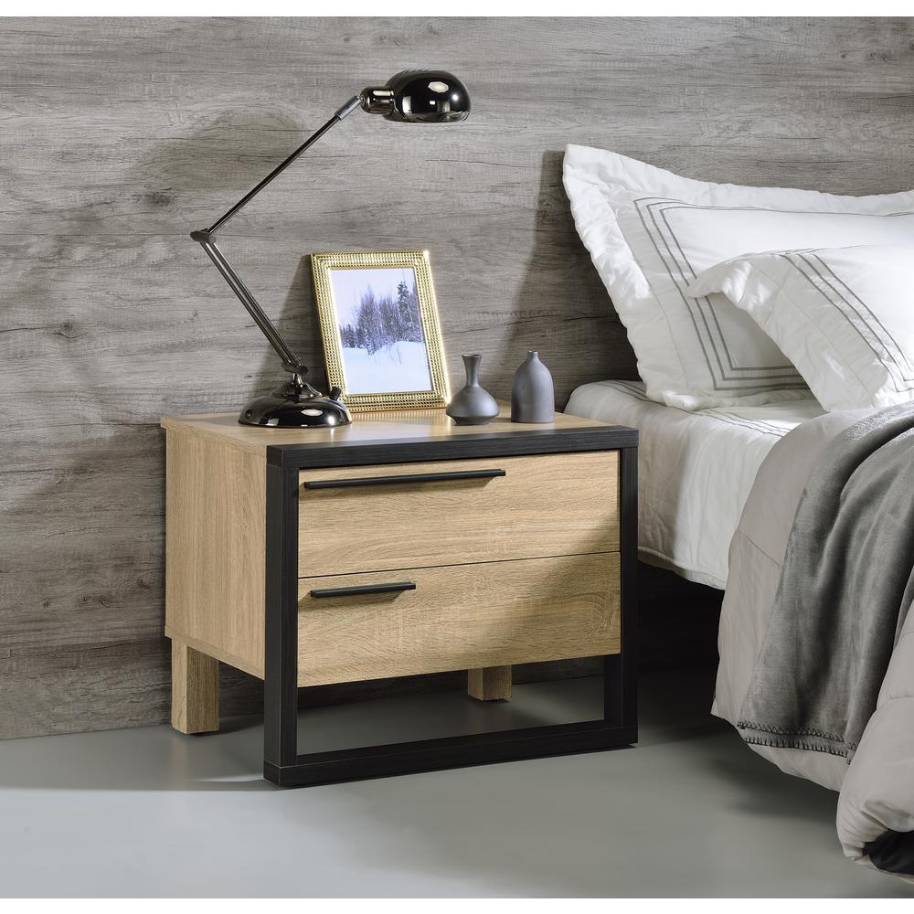 Accent Table, Oak & Black Finish 97962. Picture 1