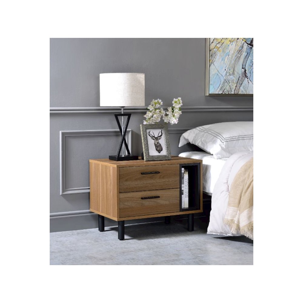 Trolgar Accent Table Brown Oak & Black. Picture 5