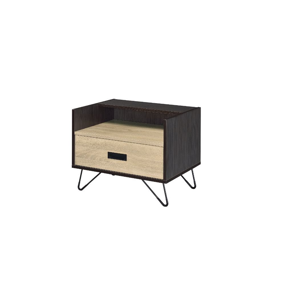 Melkree Accent Table Oak & Black. Picture 1
