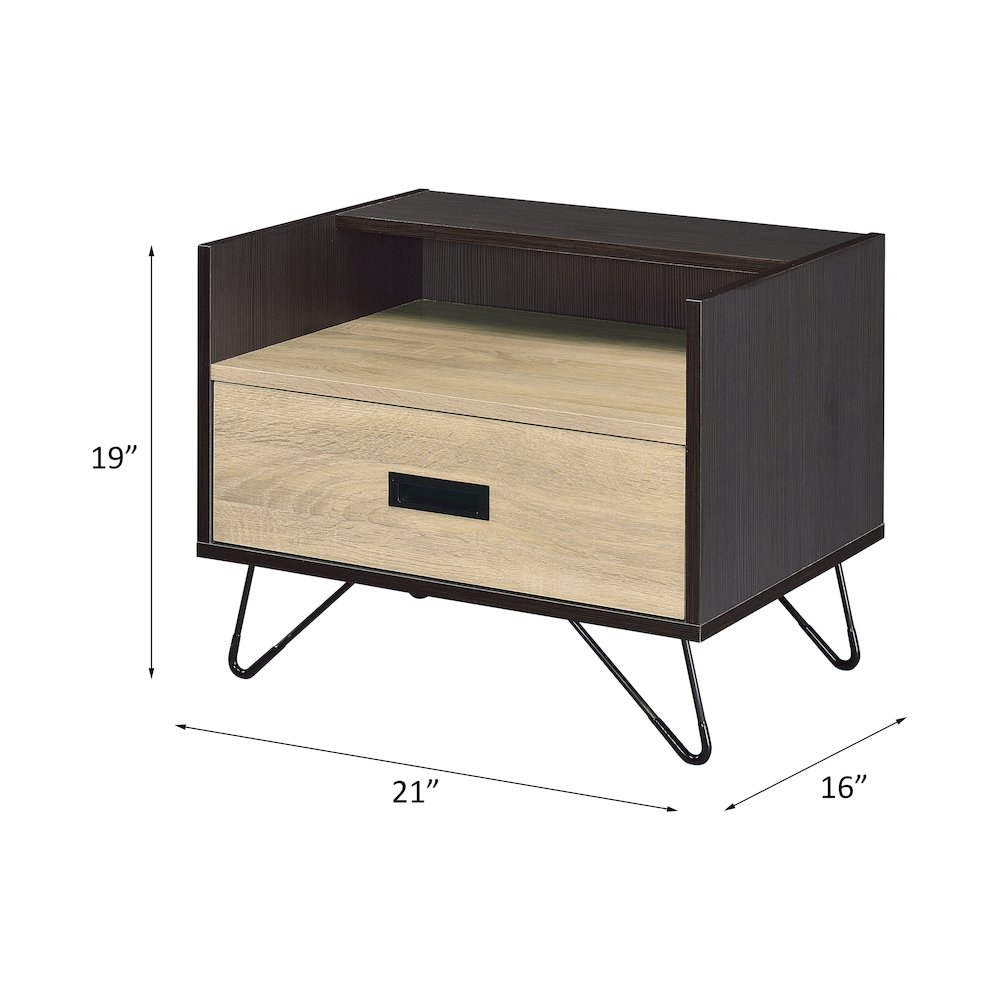 Melkree Accent Table Oak & Black. Picture 6