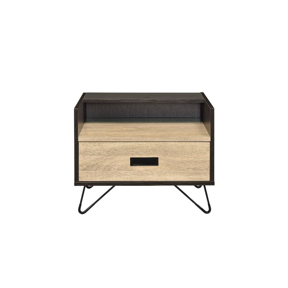 Melkree Accent Table Oak & Black. Picture 4