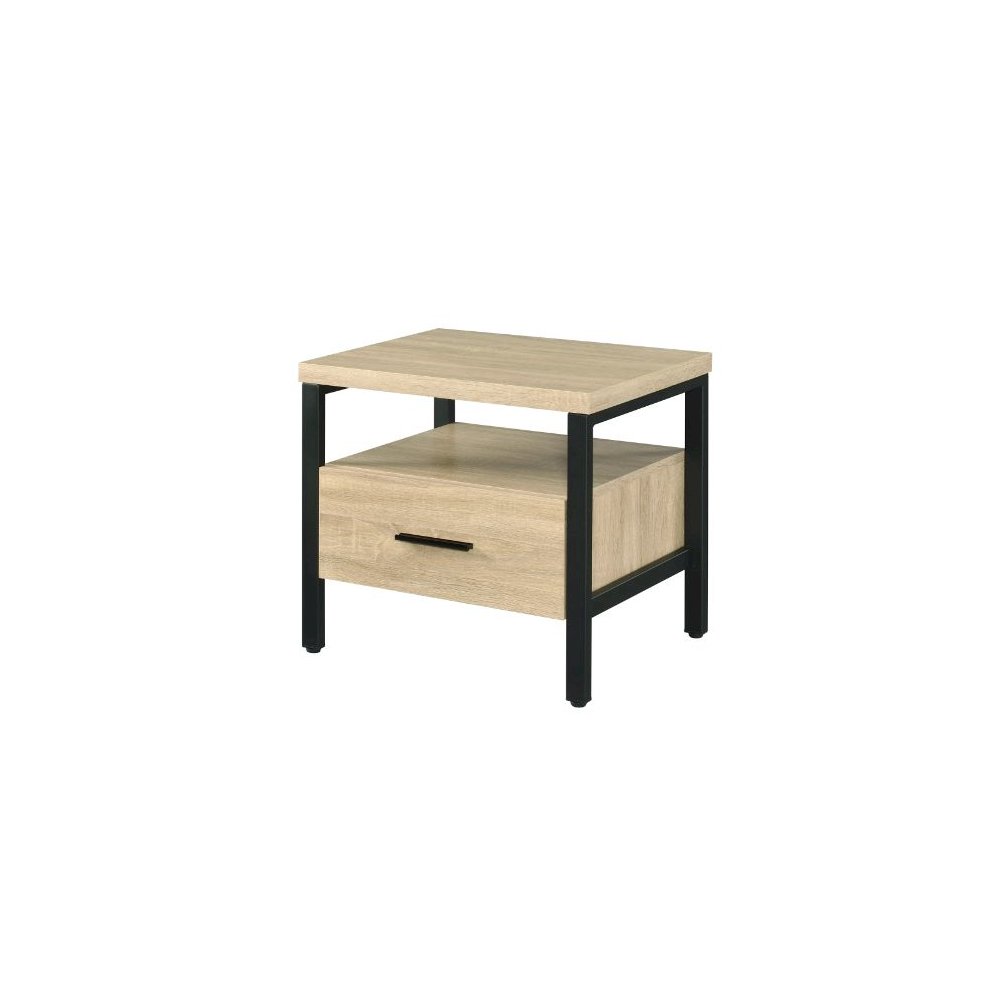 Yawan Accent Table Oak & Black. Picture 1