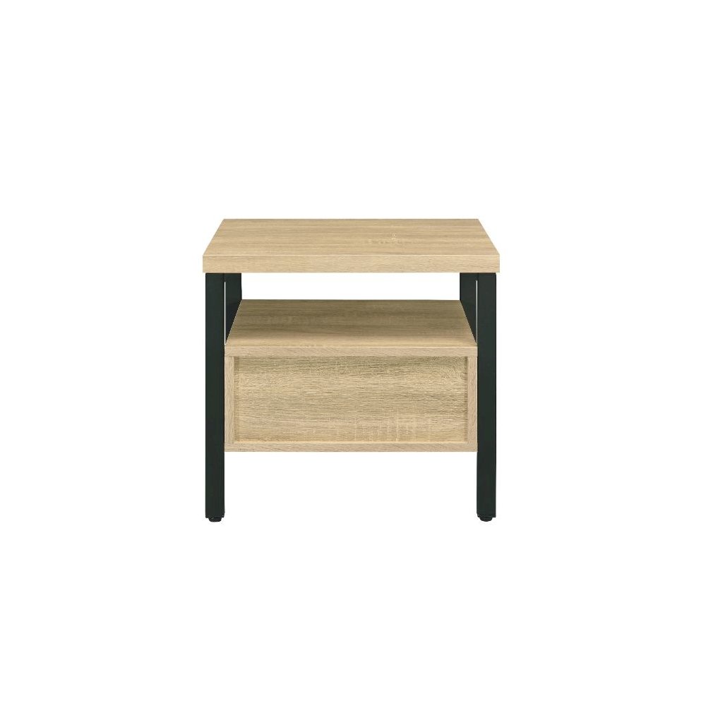 Yawan Accent Table Oak & Black. Picture 3