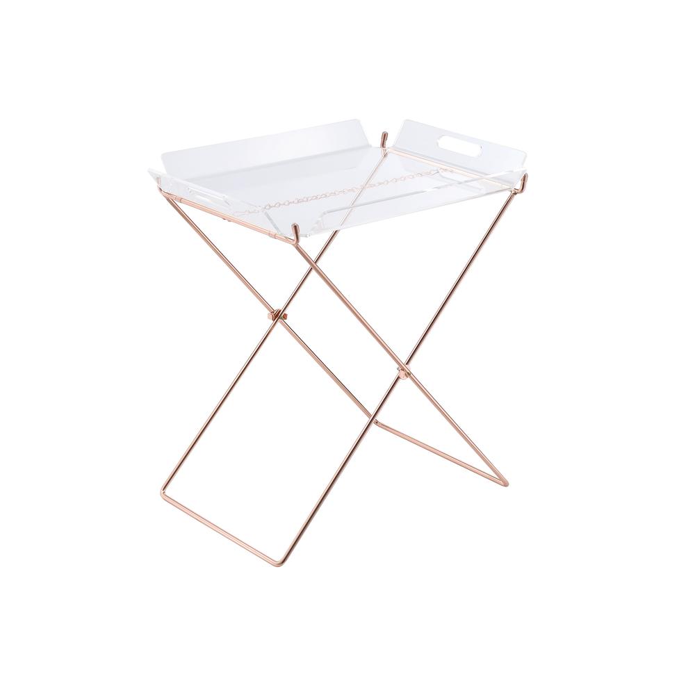 Cercie Tray Table Clear Acrylic & Copper. Picture 1