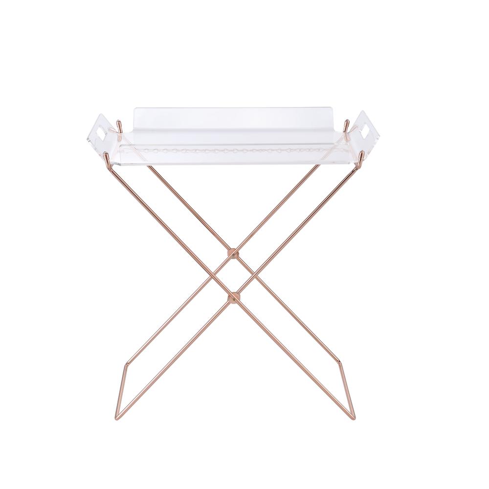 Cercie Tray Table Clear Acrylic & Copper. Picture 2