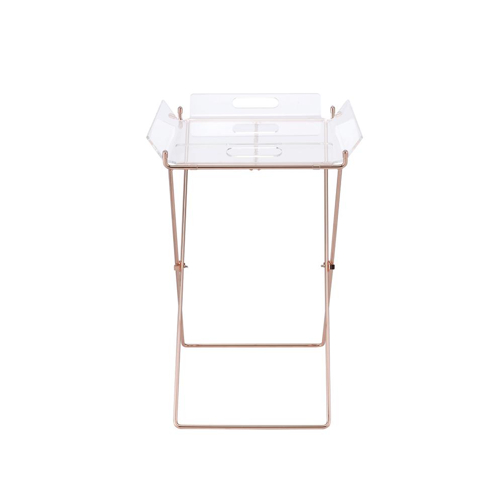 Cercie Tray Table Clear Acrylic & Copper. Picture 3