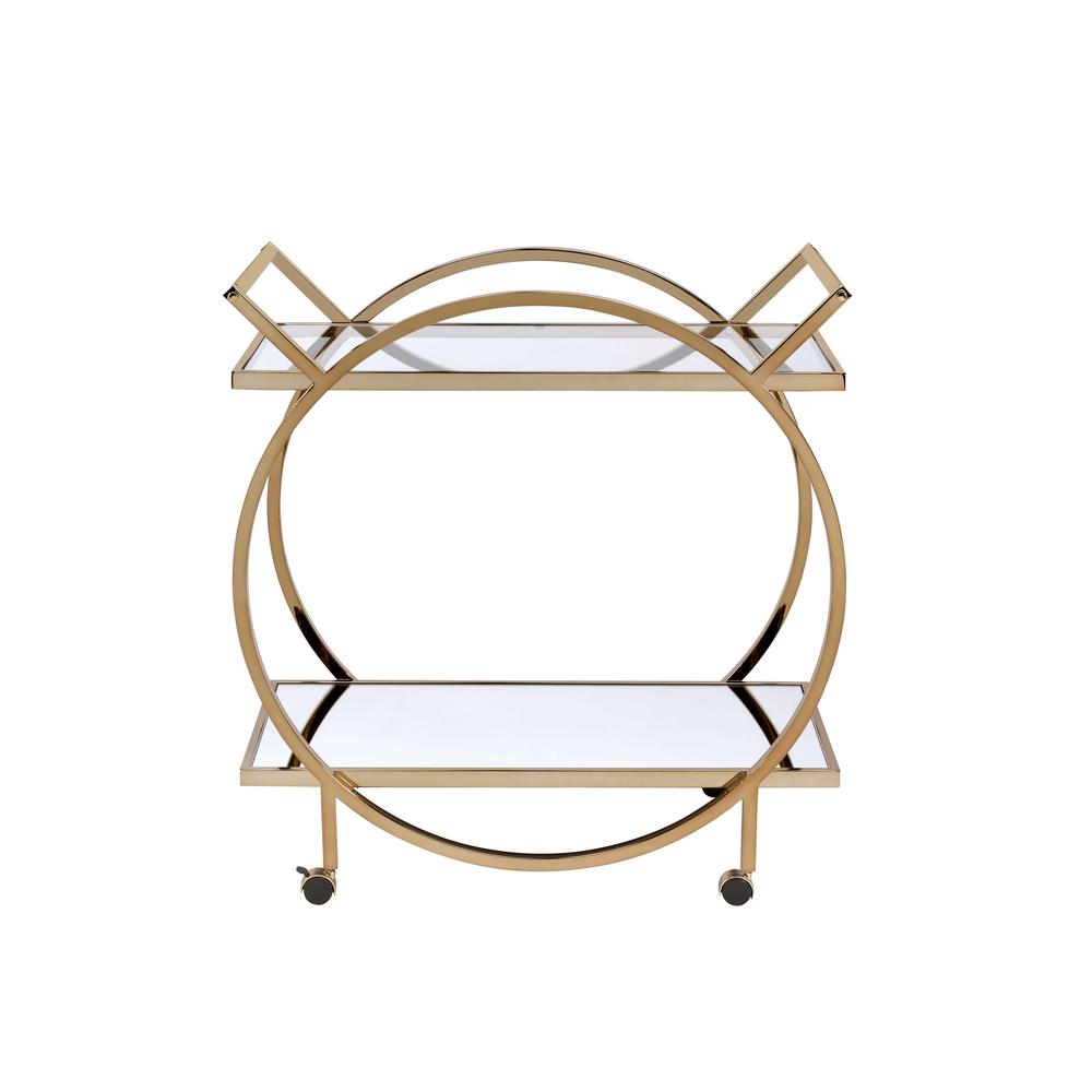 Traverse Serving Cart, Champagne & Mirrored. Picture 2
