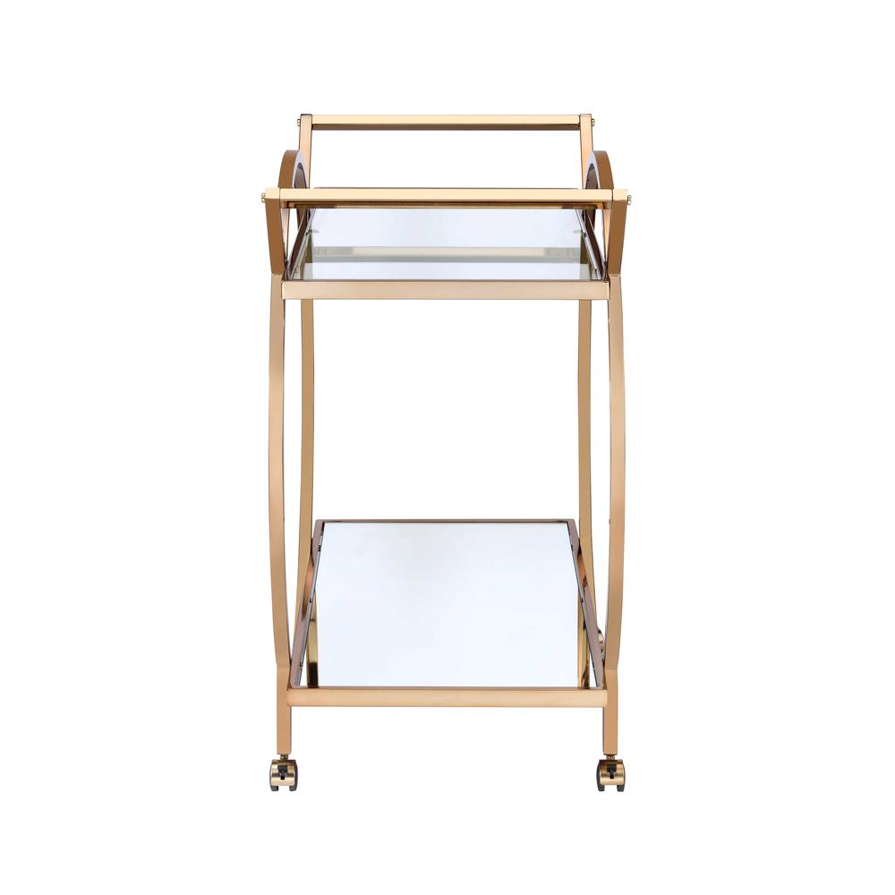 Traverse Serving Cart, Champagne & Mirrored. Picture 3