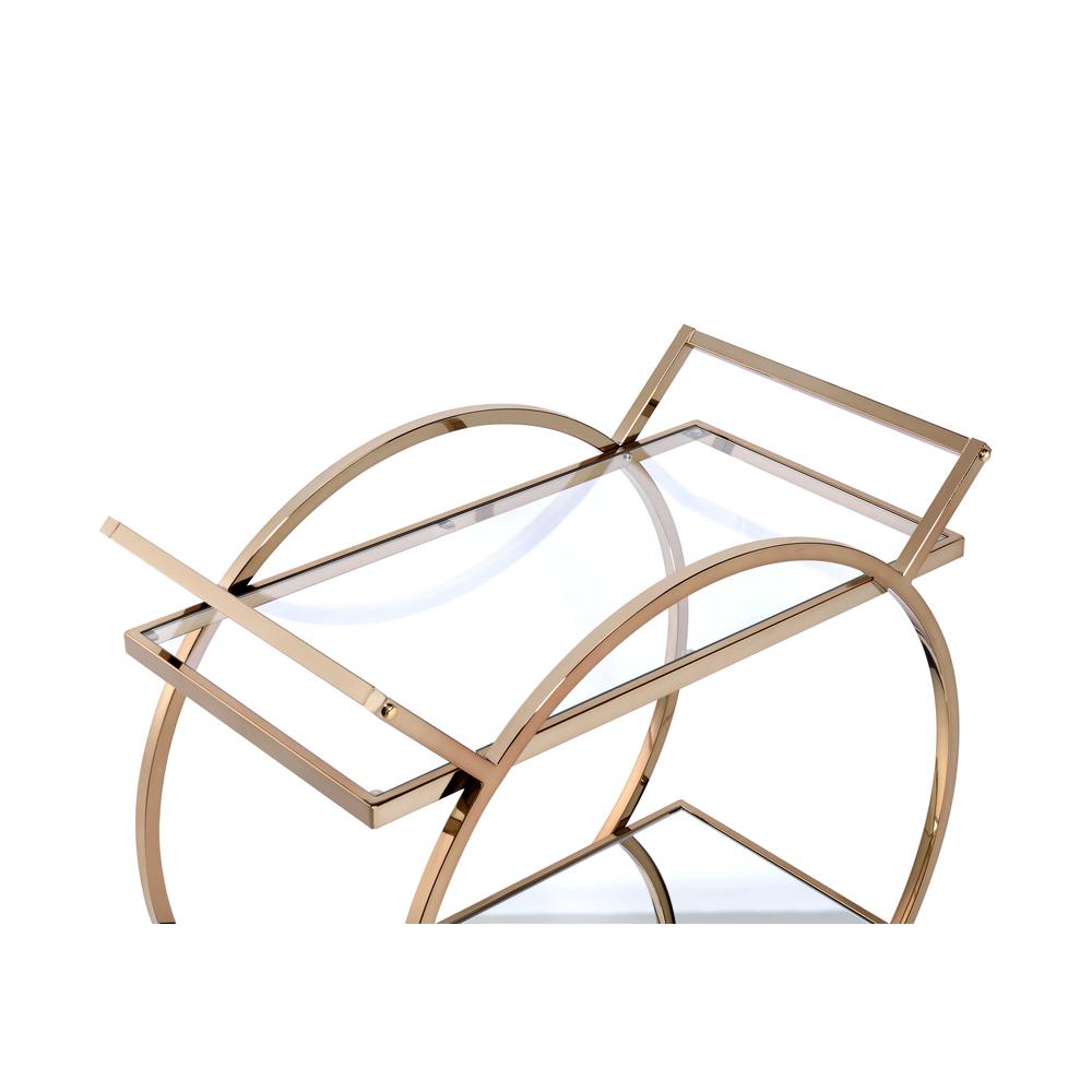 Traverse Serving Cart, Champagne & Mirrored. Picture 4