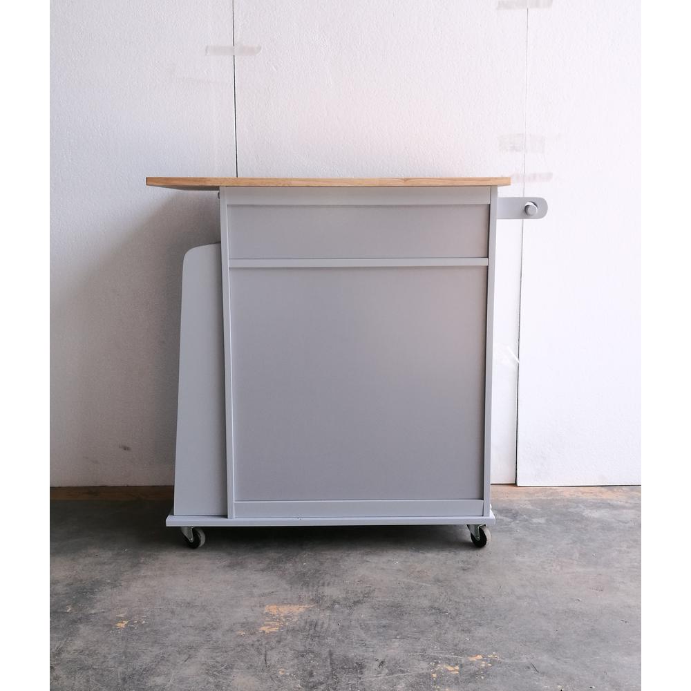Tullarick Kitchen Cart Natural & Gray. Picture 2