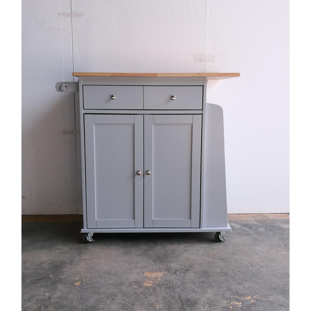 Tullarick Kitchen Cart Natural & Gray. Picture 3