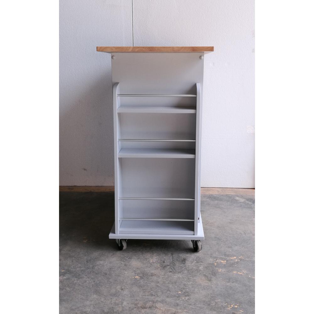 Tullarick Kitchen Cart Natural & Gray. Picture 4