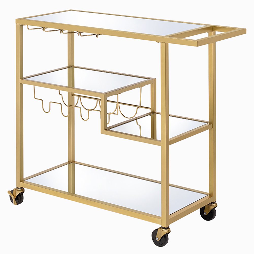 Adamsen Serving Cart Champagne & Mirror. Picture 2