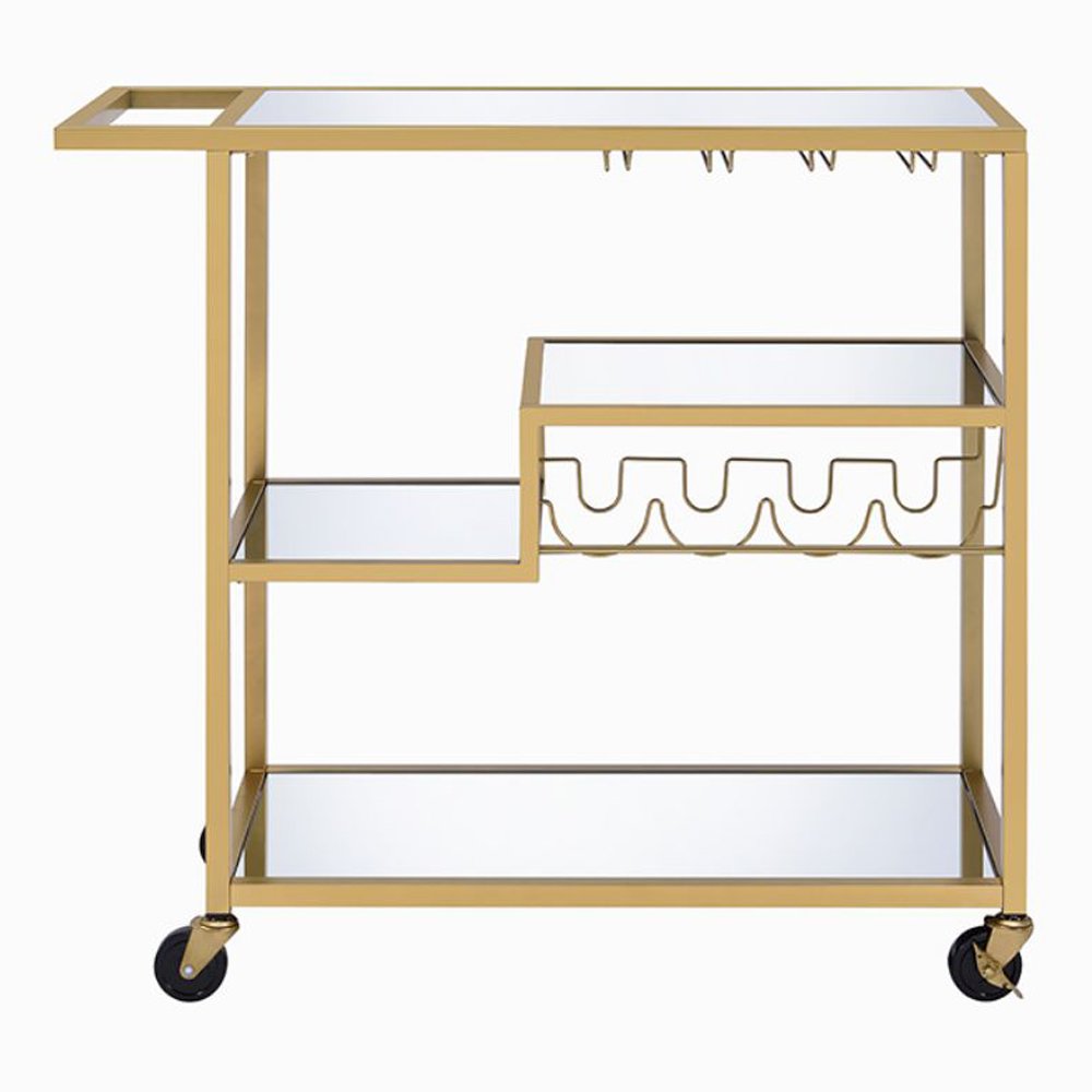 Adamsen Serving Cart Champagne & Mirror. Picture 3