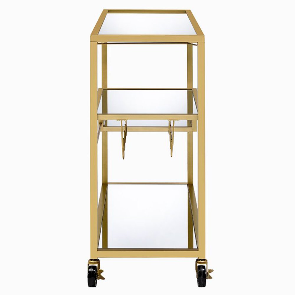 Adamsen Serving Cart Champagne & Mirror. Picture 4