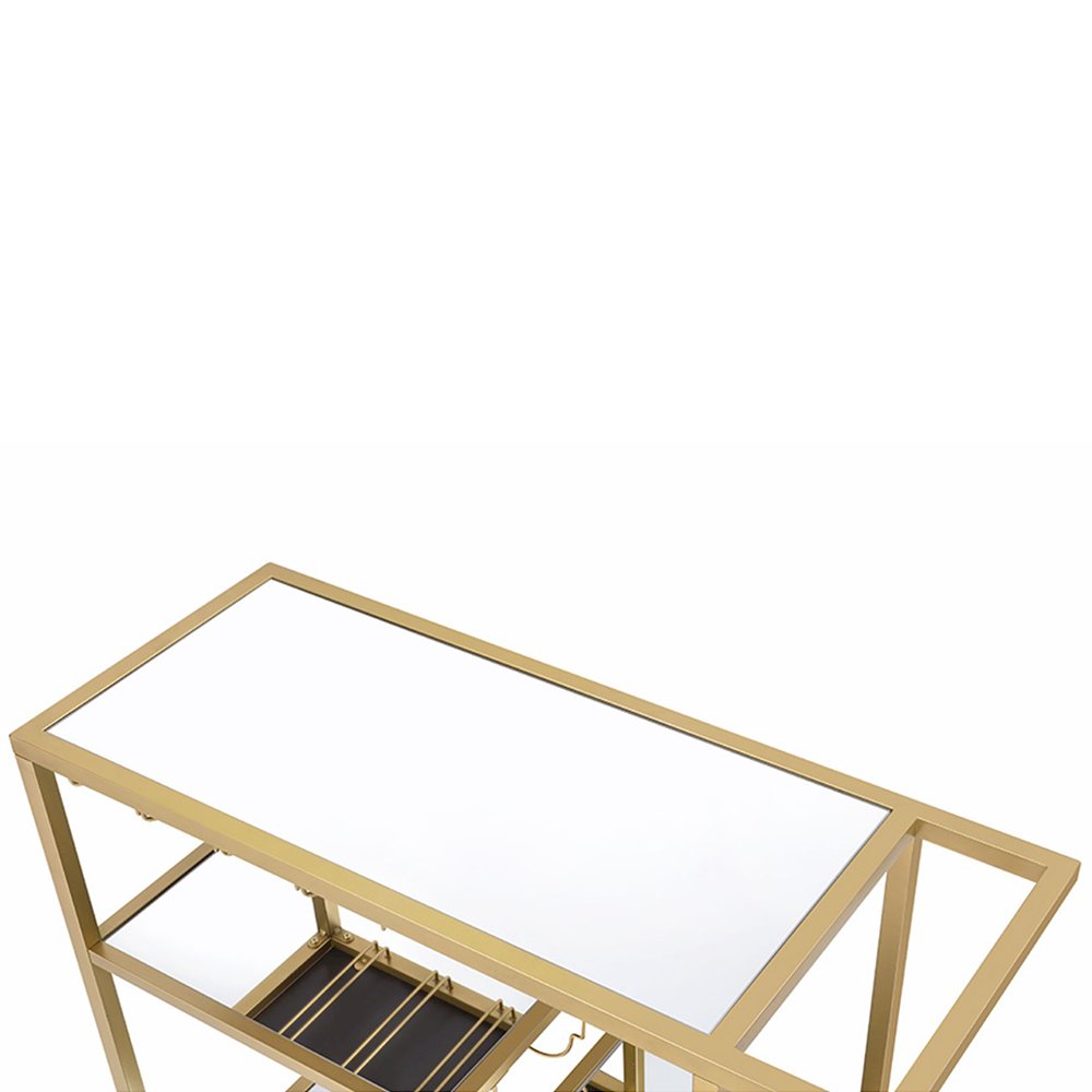 Adamsen Serving Cart Champagne & Mirror. Picture 5