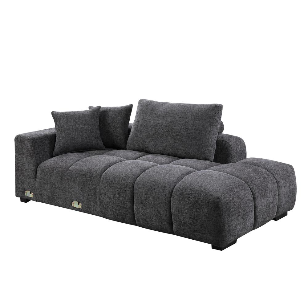 Chosen Sectional Sofa w/6 Pillows Gray Chenille. Picture 6