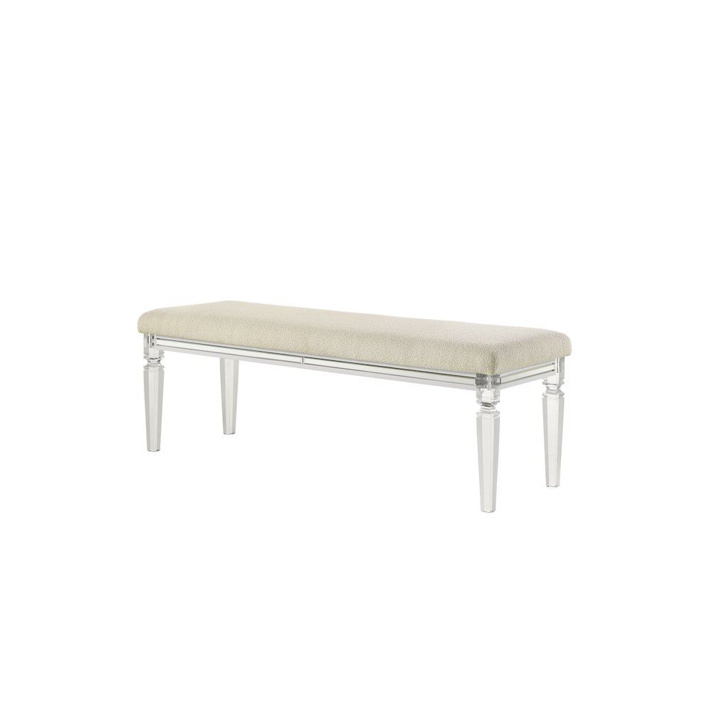 Tarian Bench Pearl White. Picture 1