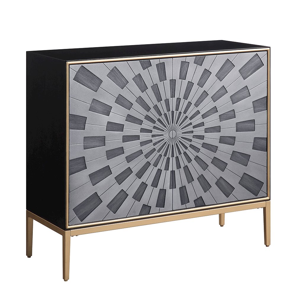 Quilla Console Table Black, Gray & Brass. Picture 2