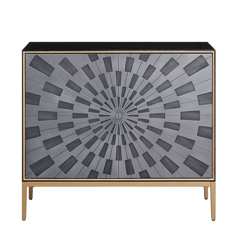 Quilla Console Table Black, Gray & Brass. Picture 3