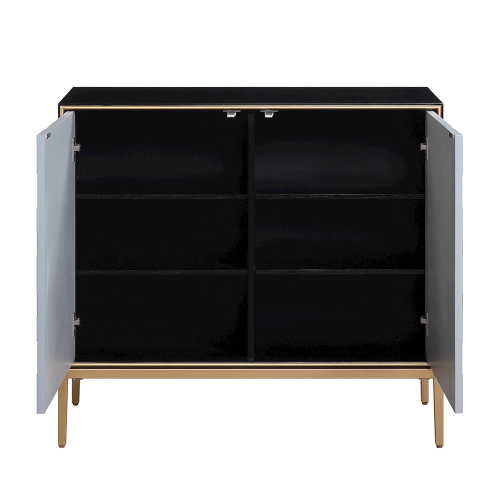 Quilla Console Table Black, Gray & Brass. Picture 4