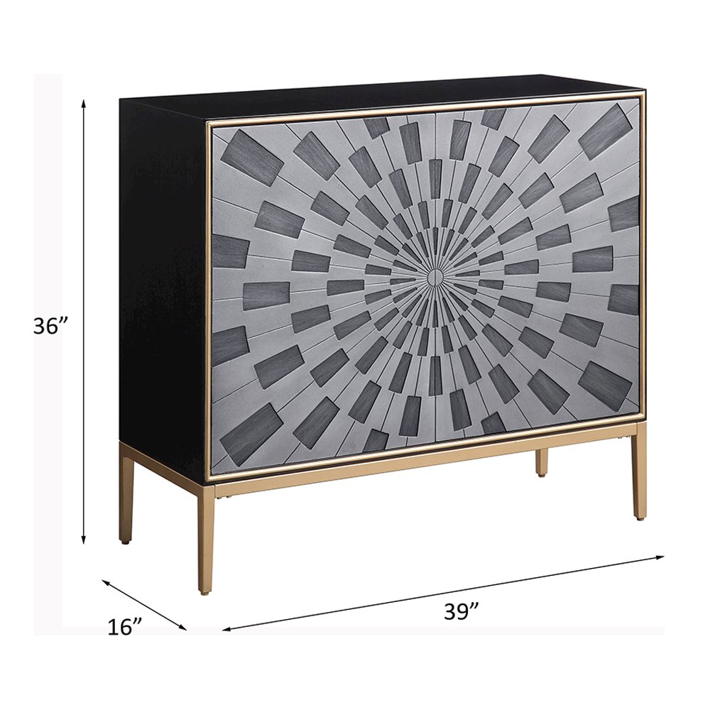 Quilla Console Table Black, Gray & Brass. Picture 5