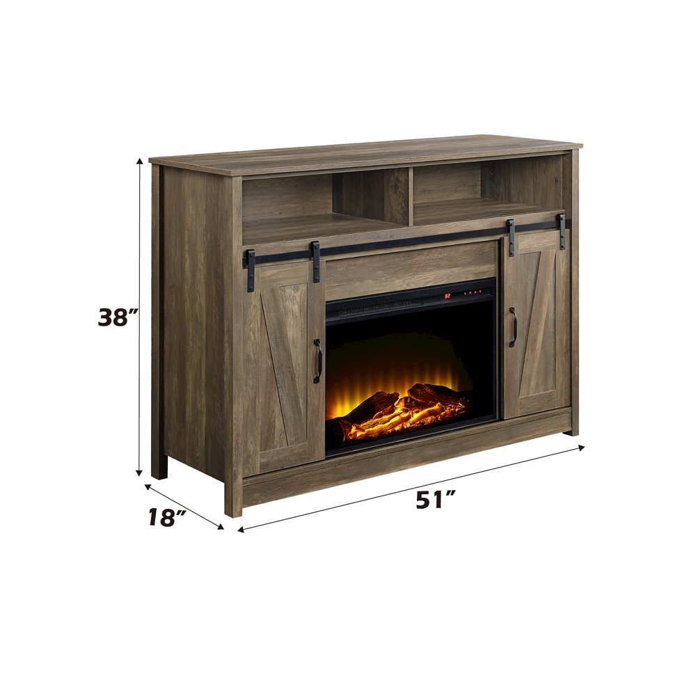 Tobias Fireplace (Include 91617FIR) Rustic Oak. Picture 4