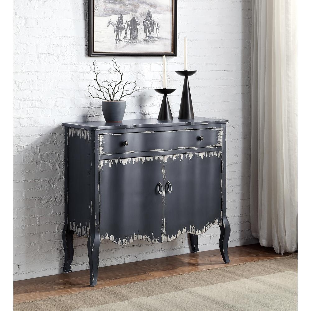 ACME Deianira Console Table, Antique Gray Finish. Picture 1